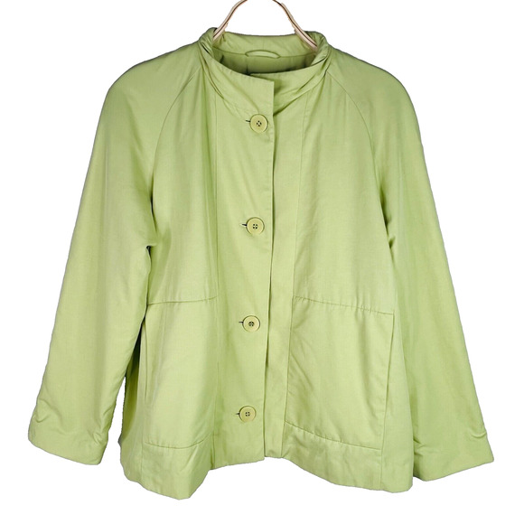 Eileen Fisher Yellow Green Fleece Lined Jacket Size‎ Medium Boxy - Picture 1 of 7